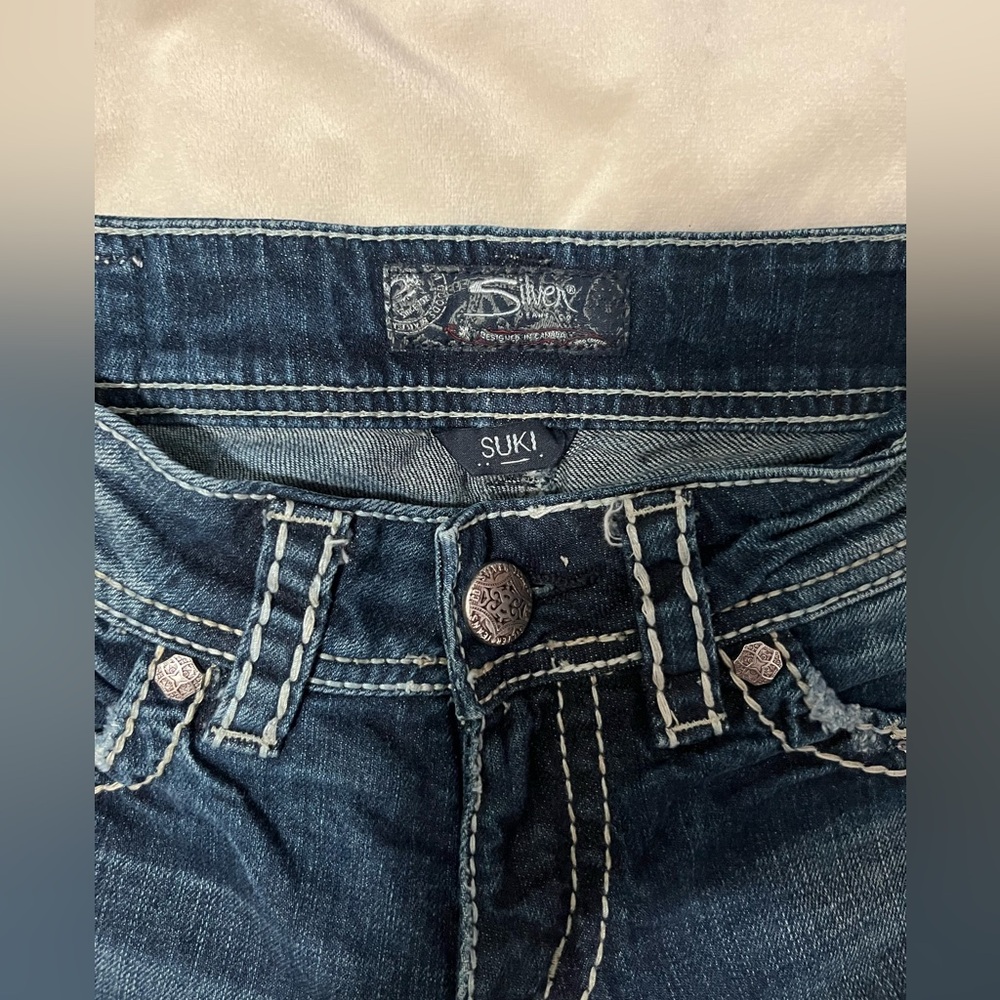Women’s Silver Low-rise Suki Jeans